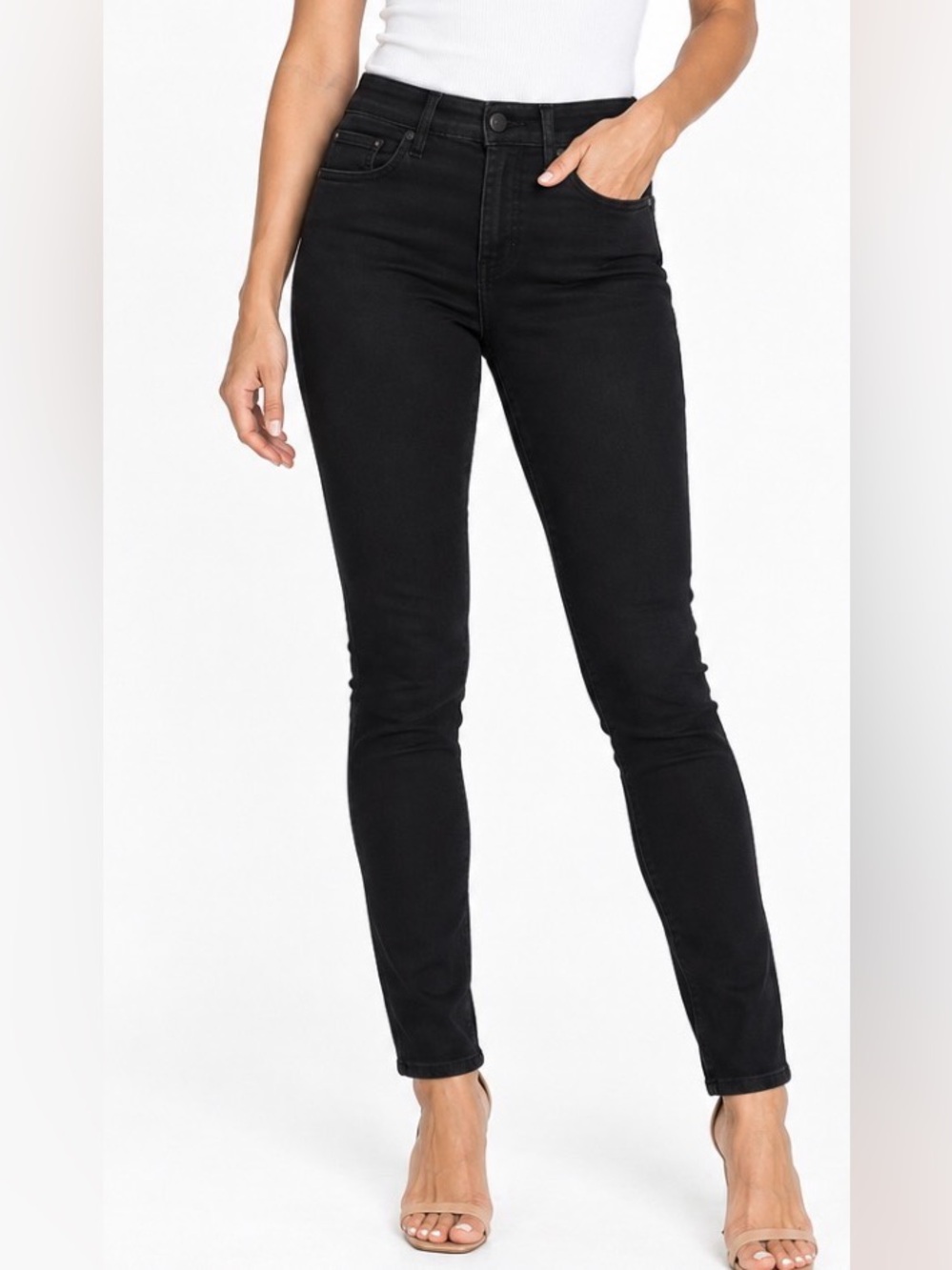 Agolde Jeans Sophie Black Skinny High Rise Stretchy